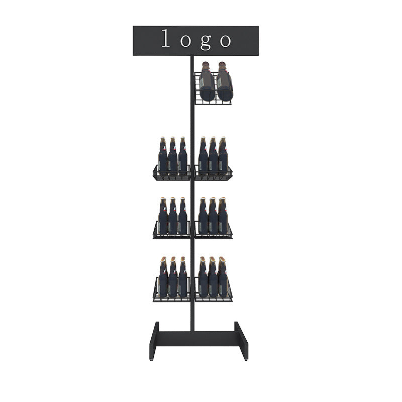 Customized Beverage Shelves Wrought Iron Metal Display Racks Supermarket Convenience Store Food Toys Multi-layer Shelves