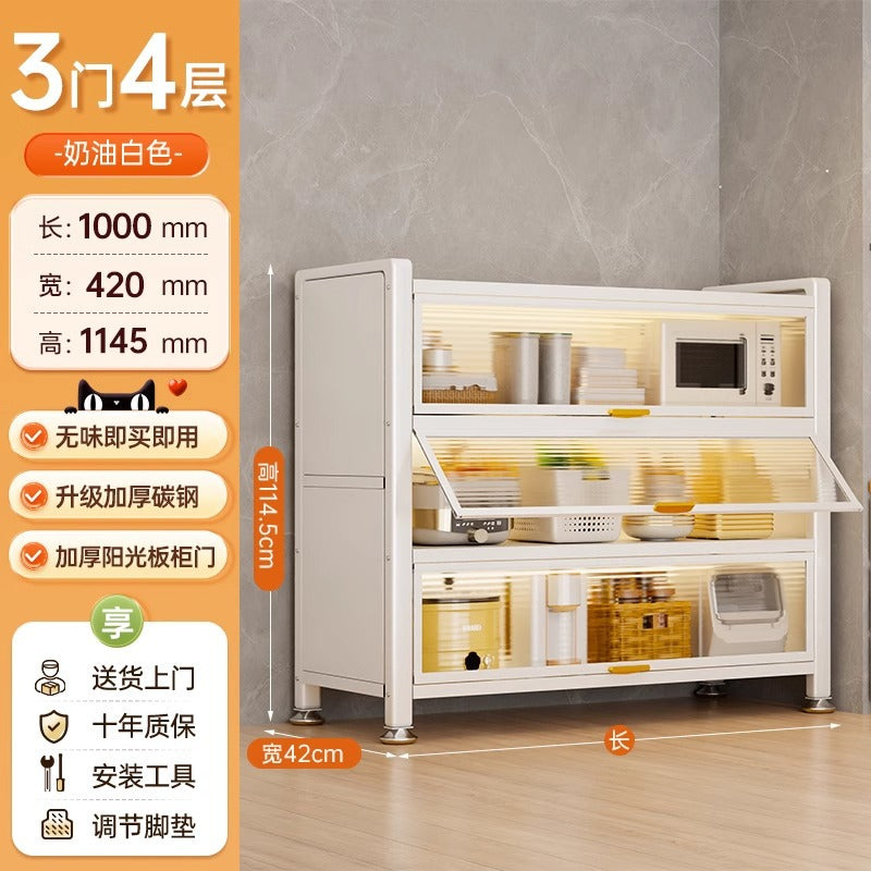 Kitchen storage rack floor-standing multi-layer dust-proof storage cabinet for home multifunctional cupboard sideboard cupboard storage cabinet
