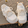 Summer women's white sneakers 2026 new breathable mesh shoes versatile niche bread shoes chunky sole athletic platform sneakers