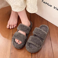 Casualeasiest for match fur slippers for women outwear2025fall and winternew arrivalthick sole cross curly hairheattech lazy flip-flops