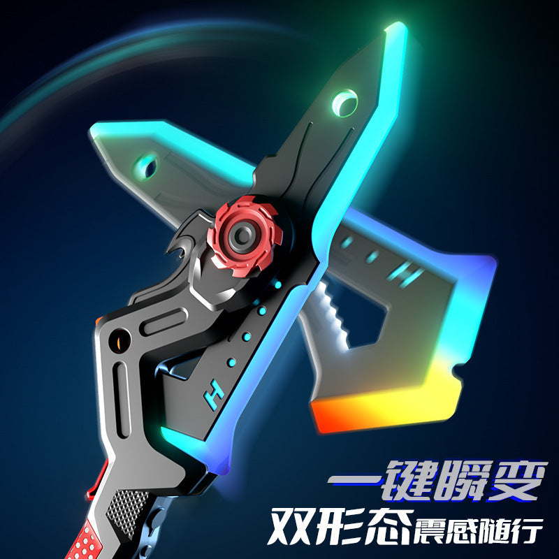 [customized] lightsaber double-bladed telescopic lightsaber children's luminous sword boy's cool double-headed laser sword ax toy