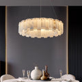Zhongshan factory direct: modern minimalist light luxury living room marble & solid brass chandelier - designer creative large pendant light