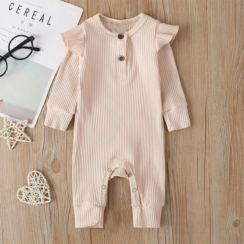 Baby casual romper children's new arrival baby pit strips girl long sleeves jumpsuit children's clothing fashion