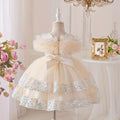 Girls' tulle princess dress - stylish bow detail, new cross-border design for baby girls, perfect for first birthday parties and kindergarten events