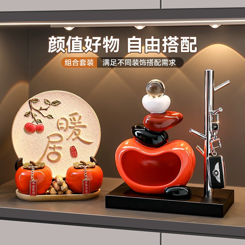 Good luck and turn the key storage ornaments for the entrance hall, high-end creative living room home decoration, housewarming gift