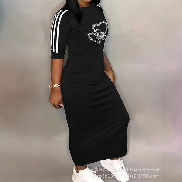 Foreign trade new large size striped hot diamond casual skirt LPU1201