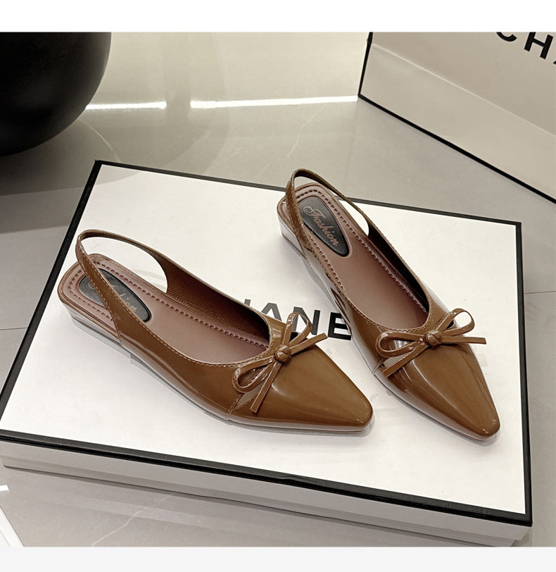 French high heel closed-toe sandals, fairy shoes, 2025 new spring/summer collection, elegant socialite nude pointed-toe pumps