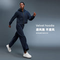 Women's fall/winter hooded cardigan sweatshirt - fleece lined, warm, zip-up jacket - age-defying, loose fit, casual activewear top d25130