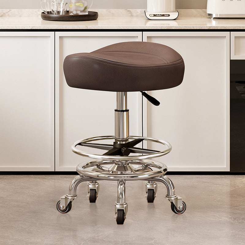 Saddle Chair Kitchen Cooking Chair Front Desk Cashier High Stool Universal Wheel Lifting Chair Beauty Barber Stool