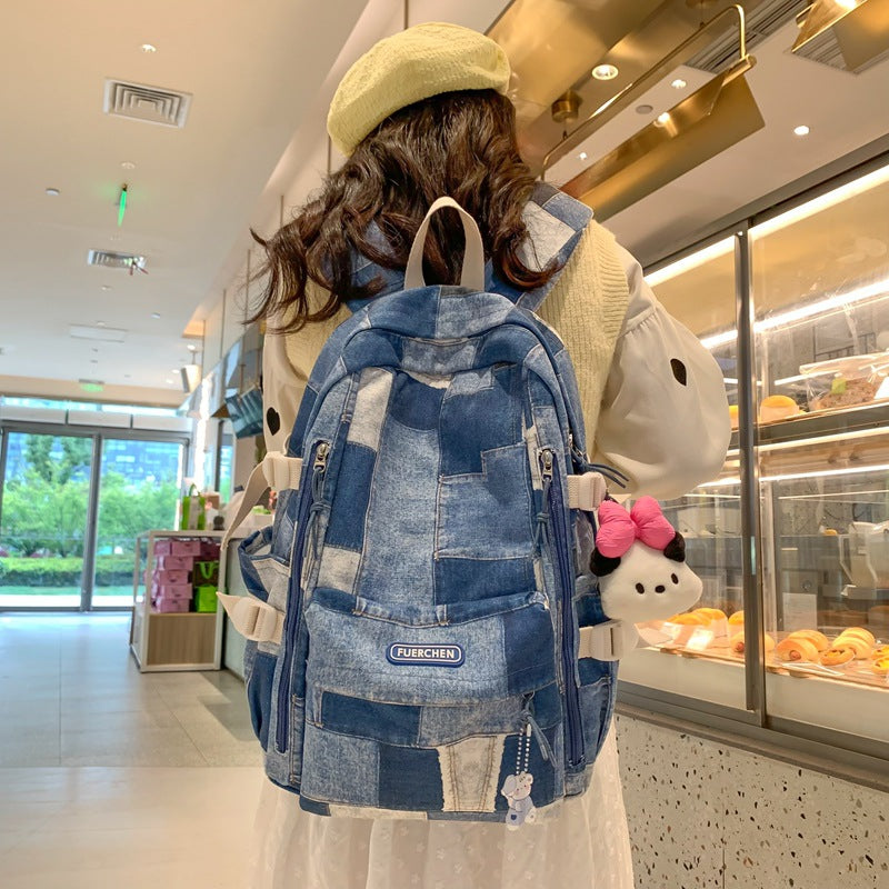 New casual junior high school college student schoolbag backpack men's simple large-capacity travel lightweight trendy backpack women