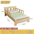 All solid wood kids bed boy single bed with guardrail simple pine widened patchwork large bed economical girl