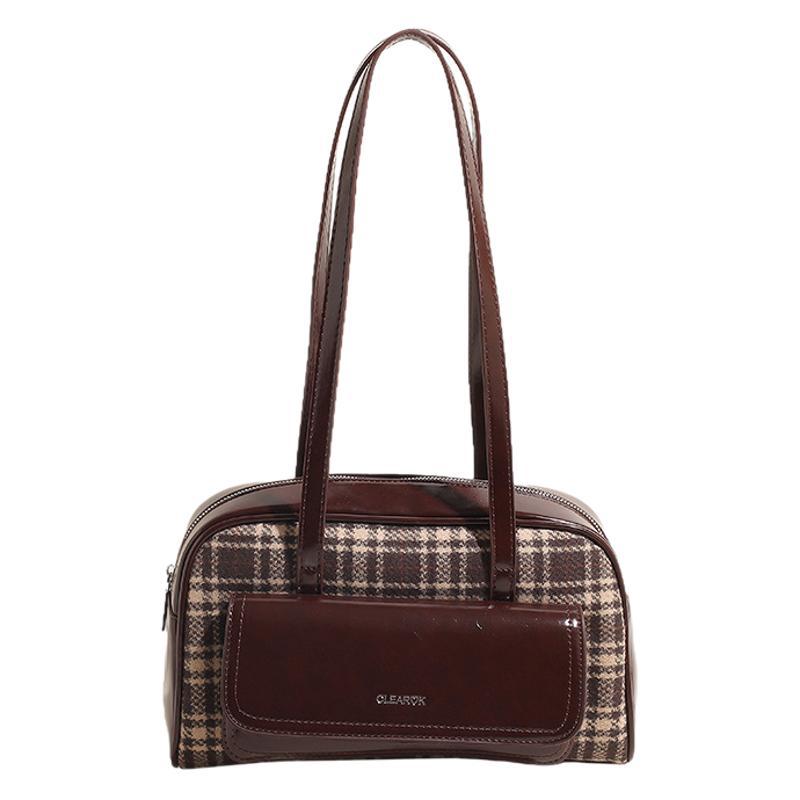 New Year's popular color retro plaid mini lipstick bag texture ins trend red envelope  women's bag oblique span bag