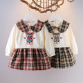 Girls' preppy plaid dress - stylish autumn/winter princess dress for baby girls - korean fashionable autumn outfit