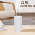 Dual nozzle humidifier - compact, portable, desktop mini humidifier for home, bedroom, mist, moisturizing, air purifying humidifier