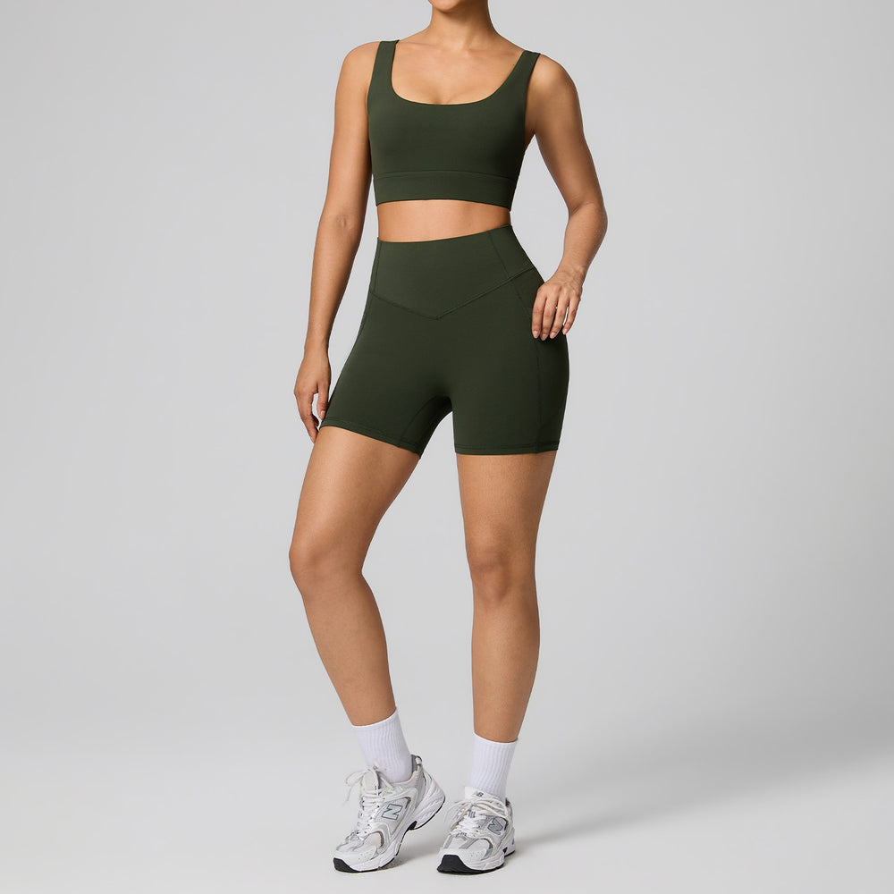 European and american cross-border women's high-waisted tummy control shaping activewear set - running compression quick-dry yoga outfit