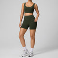 European and american cross-border women's high-waisted tummy control shaping activewear set - running compression quick-dry yoga outfit