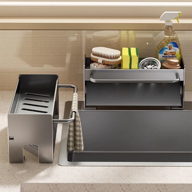 Kitchen rack, rag rack, storage drain rack, faucet, sink supplies, pool, dishwashing sponge, steel ball rack