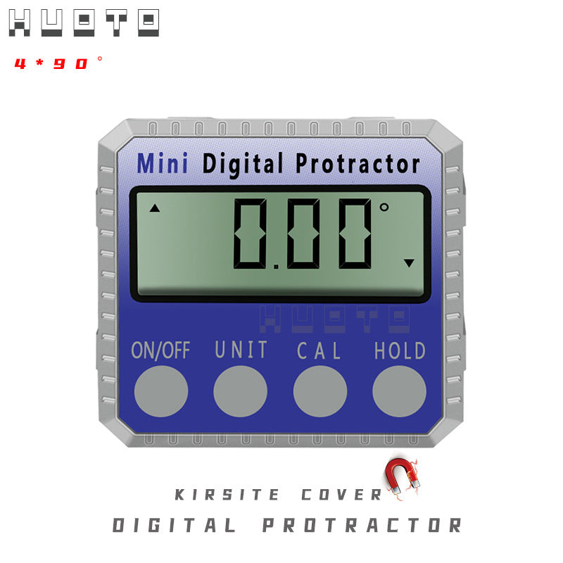 HUOTO 4 * 90 Degree Inclination Meter Digital Display Inclination Box Inclination Meter Level Meter Slope Meter Zinc Alloy Housing