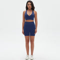 seamless knitting high-elastic tight sexy yoga suit cross-shaped back running fitness two-piece set