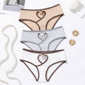 exclusive pure desire breathable plaid butt lifting cotton underwear women's low-waist ribbed cut out color matching women's underwear
