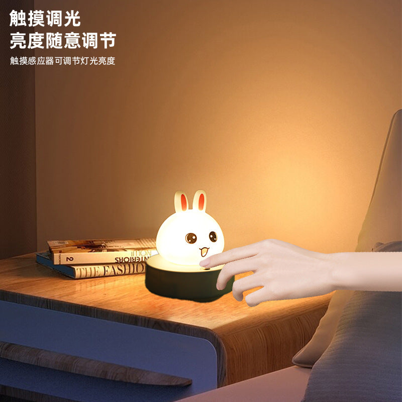 , ready-to-ship silicone rabbit night light – perfect for dorms, bedrooms, bedside ambiance, baby feeding, sleep companion, and eye protection