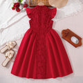 Girldress cross-border children's clothing summernew arrival red chinoiserie heavy industry embroideredpatchwork waist dress princess dress