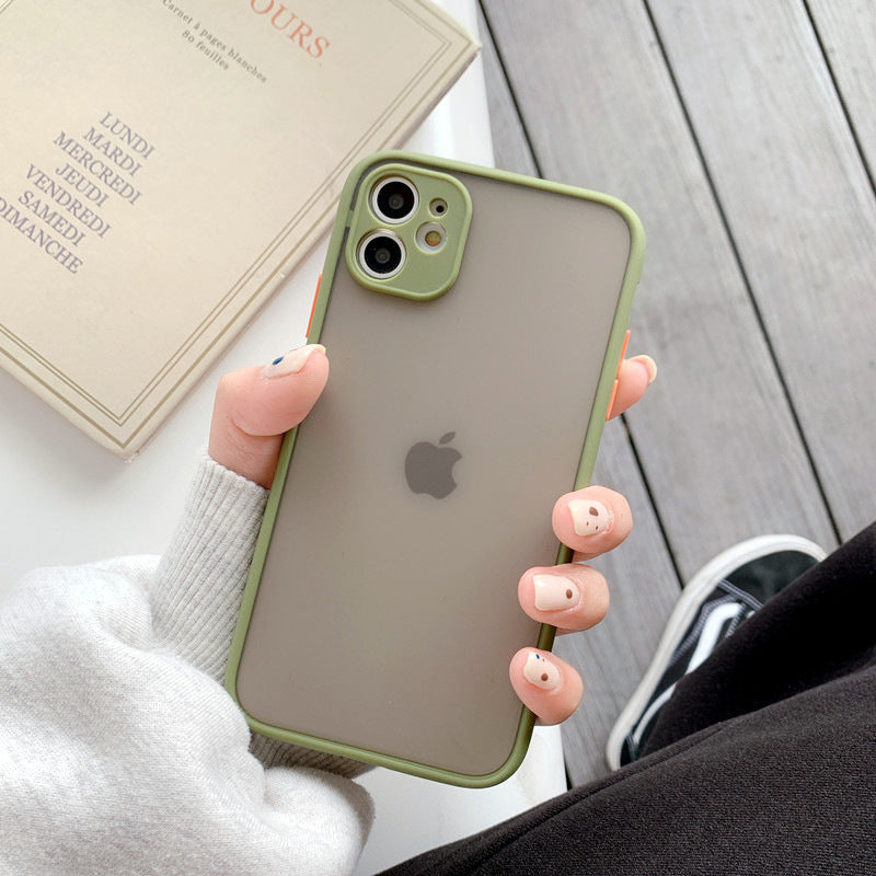 Suitable for apple 16 phantom skin-friendly contrasting color frosted mobile phone case iphone7plus xs fine hole eye protection skin-feeling case