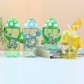 Factory custom cartoon kids water bottle student straw water jug big belly cup portable plastic sealed creative gift