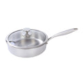 304 stainless steel frying pan, heavy-duty tri-ply hammered finish wok, suitable for home induction cookers, non-stick stir-fry pan, flat-bottom pan for commercial use