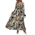 Shipped:  european and american cross-border women's fashion,  independent store new bohemian print dress