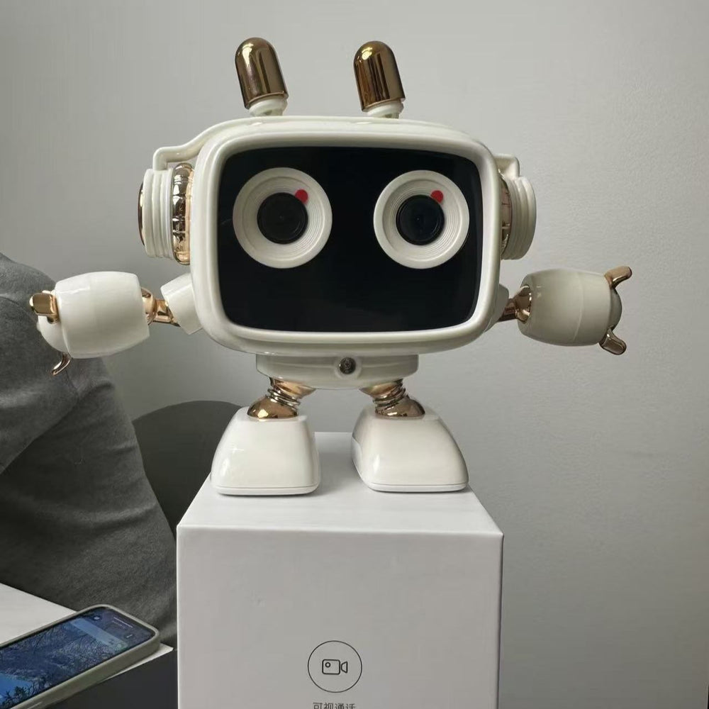 Cute wifi robot surveillance camera ai camera child monitoring pet surveillance camera rose gold