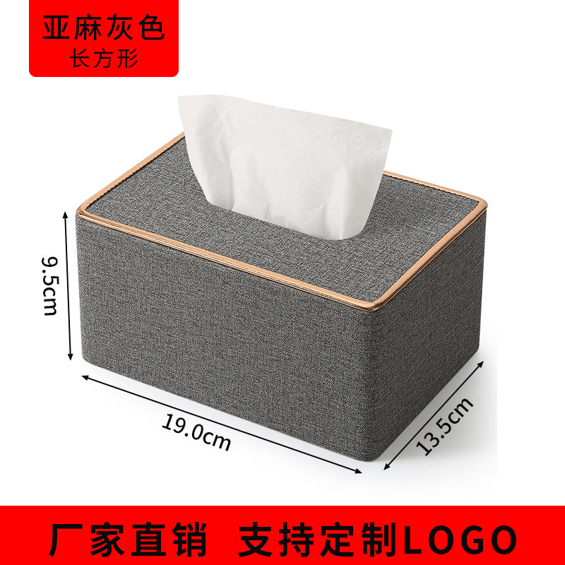 Paper box light luxury high sense living room dining room universal leather paper box hotel special European tissue box wholesale