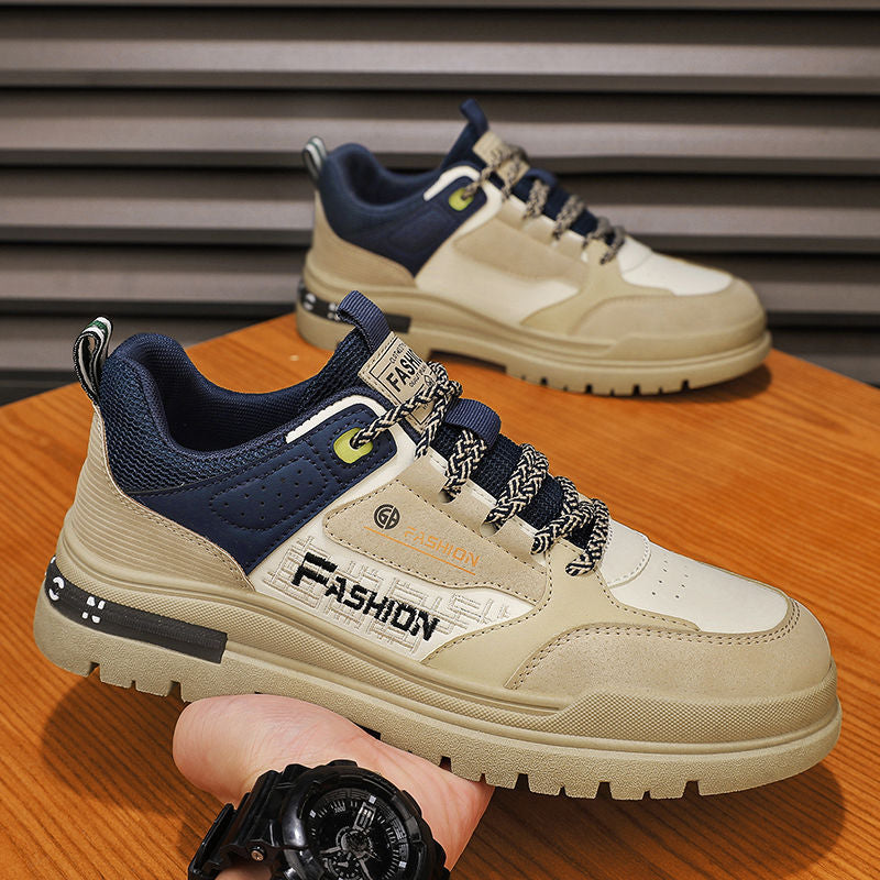 2025 new spring men's waterproof & non-slip athletic sneakers - height increasing, casual, work, martin boots, safety shoes, trendy footwear