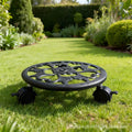 Metal movable flower pot tray iron flower stand roller flower pot base universal wheel movable flower pot stand
