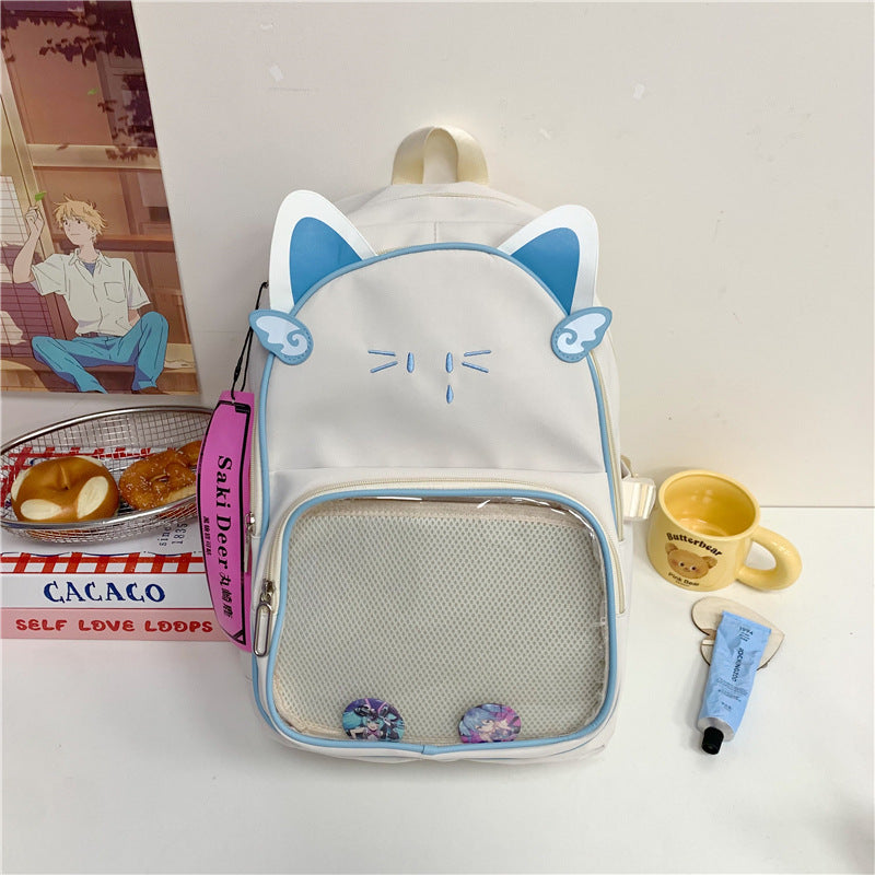 New high-value, fresh, sweet and cute female backpack, junior high school student schoolbag, light travel and large-capacity backpack.