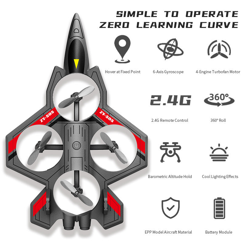 remote control combat drone four-channel suspended four-axis drone fixed height roll stunt remote control lighting flight