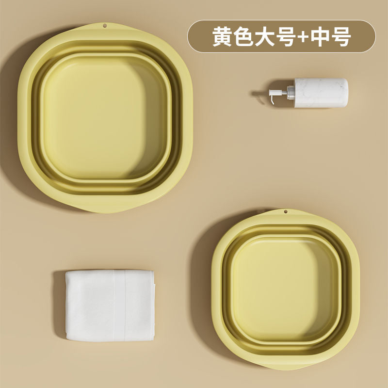 Collapsible washbasin - portable travel basin, thickened plastic basin, available in small and large sizes, perfect for home, dorm, and laundry use