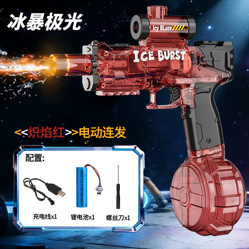 new revolver electric ice blast energy ring fully automatic continuous large capacity cool sound effect lighting water gun