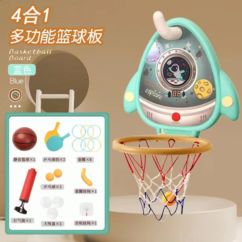 Baby basketball hoop indoor hanging kids basketball stand 1-3 years old 2 infant toy 4-in-1 multifunctional