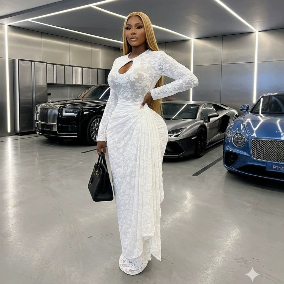 african women's fashion:  summer new arrivals - sexy & elegant printed cutout ruched bodycon dress