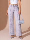 Pre-sale-65221# cross-border fashion foreign trade women's ins straight-leg loose jeans pants