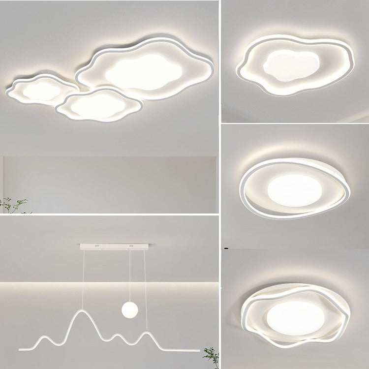 Cream wind cloud ceiling light modern simple atmosphere living room main light intelligent eye protection lighting combination whole house package