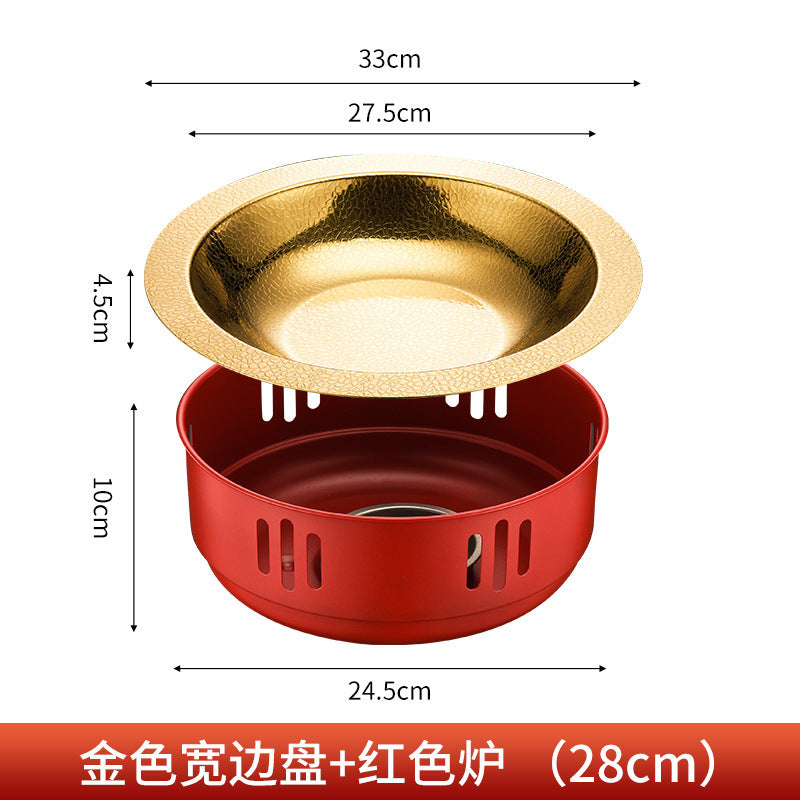 Stainless steel alcohol stove small hot pot seafood dry pot pot set for home alcohol hot pot dry pot heating stove pot