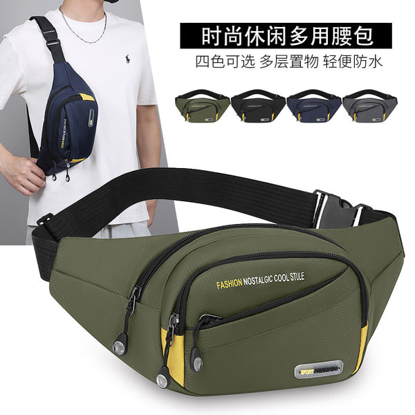 Multifunctional Outdoor Sports Fanny Pack Men's Large Capacity Multi-layer Crossbody Shoulder Bag Oxford Cloth Thickened Fashion Breast Bag