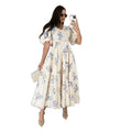 Ebay  fashionnew arrival short-sleeved printing strap large swing dress