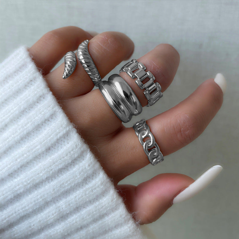Electroplated ring set wholesale - european & american cross-border jewelry - unique, statement-making, vintage-inspired, gold-plated, high-end knuckle rings for women