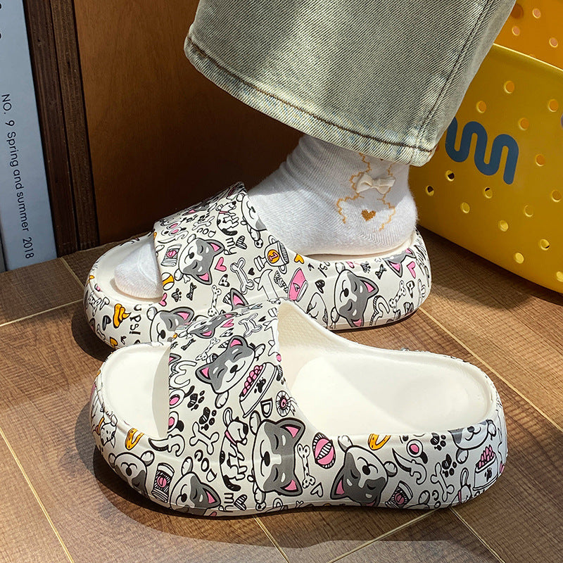 Eva women's summer slippers fashion korean style japanese style hong kong style cool slippers outwear beach stomping thick soleins cool slippers