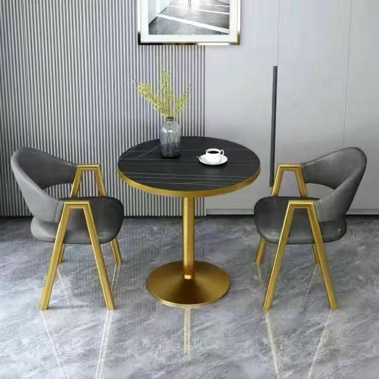 Nordic style negotiation table and chair combination, simple small apartment, milk tea balcony casual small round table, balcony tea table and chair