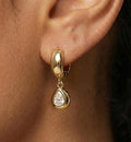 14k gold-plated teardrop pendant earrings - european & american fashion, minimalist chic, light luxury earrings - women's high-end ear cuff