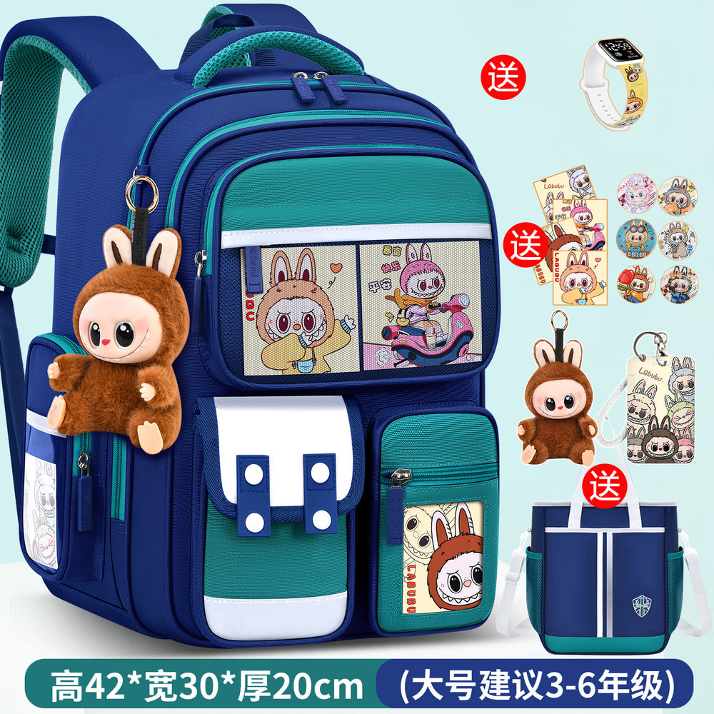 Labubu backpack - new 2026 model for elementary school students (grades 1-6). lightweight, spine-protecting, and load-reducing design for boys and girls